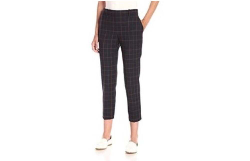 Theory Treeca 2 Dark Navy Multi Tile Check Trousers Size 2